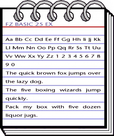 FZ BASIC 25 EX Normal animated font preview