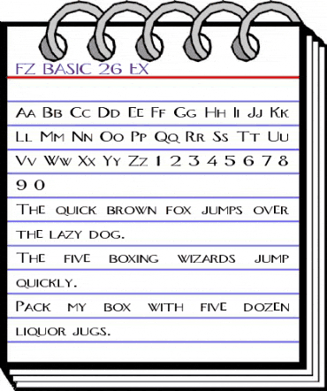 FZ BASIC 26 EX Normal animated font preview