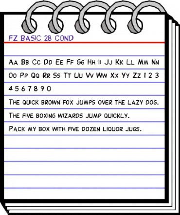 FZ BASIC 28 COND Normal animated font preview