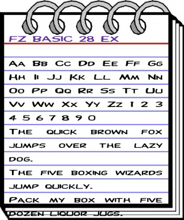 FZ BASIC 28 EX Normal animated font preview