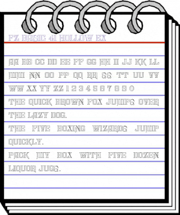 FZ BASIC 41 HOLLOW EX Normal animated font preview
