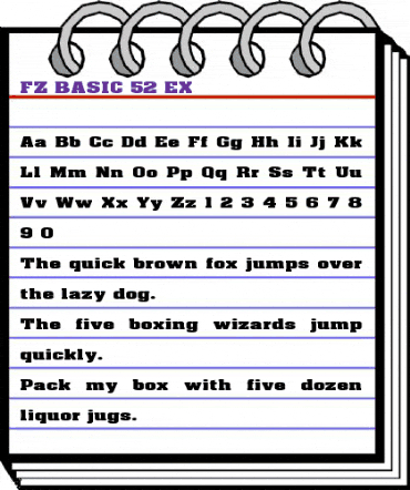 FZ BASIC 52 EX Normal animated font preview