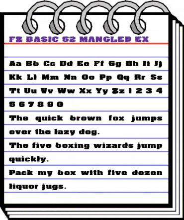 FZ BASIC 52 MANGLED EX Normal animated font preview