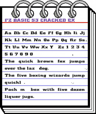 FZ BASIC 53 CRACKED EX Normal animated font preview