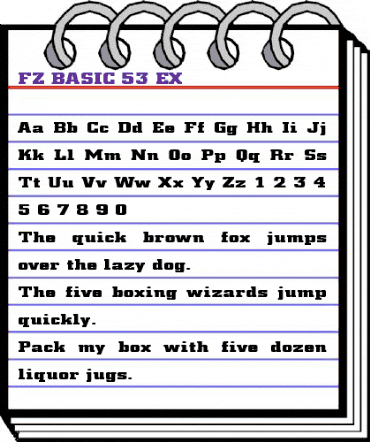 FZ BASIC 53 EX Normal animated font preview