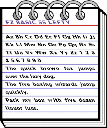 FZ BASIC 55 LEFTY Normal animated font preview