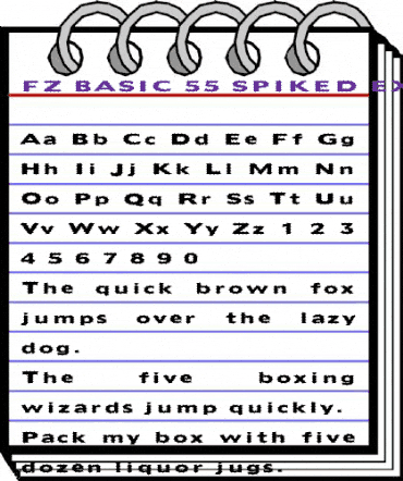 FZ BASIC 55 SPIKED EX Normal animated font preview