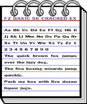 FZ BASIC 56 CRACKED EX Normal animated font preview