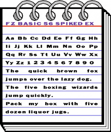 FZ BASIC 56 SPIKED EX Normal animated font preview