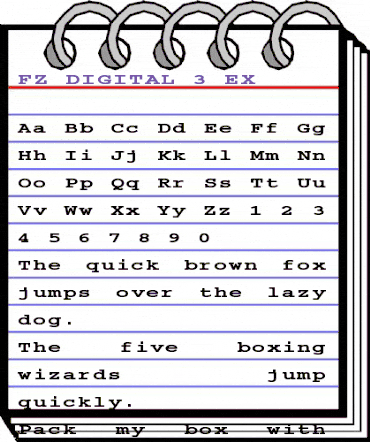 FZ DIGITAL 3 EX Bold animated font preview