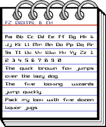 FZ DIGITAL 6 EX Normal animated font preview
