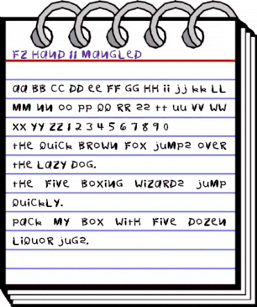 FZ HAND 11 MANGLED Normal animated font preview