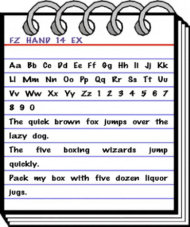 FZ HAND 14 EX Normal animated font preview