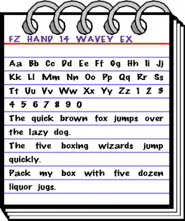 FZ HAND 14 WAVEY EX Normal animated font preview