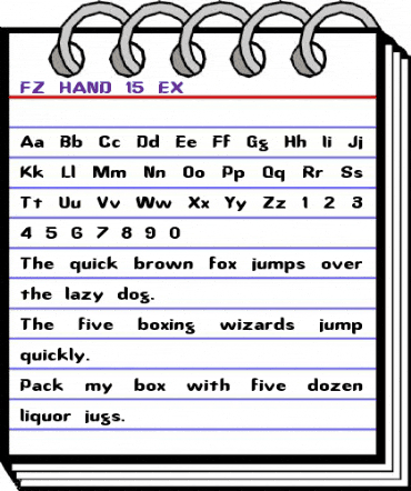 FZ HAND 15 EX Normal animated font preview