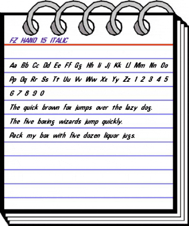 FZ HAND 15 ITALIC Normal animated font preview