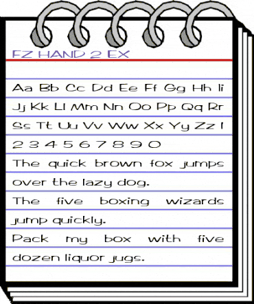 FZ HAND 2 EX Normal animated font preview