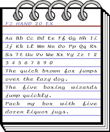 FZ HAND 20 EX Normal animated font preview
