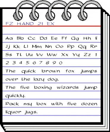 FZ HAND 21 EX Normal animated font preview