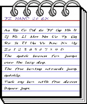 FZ HAND 26 EX Normal animated font preview