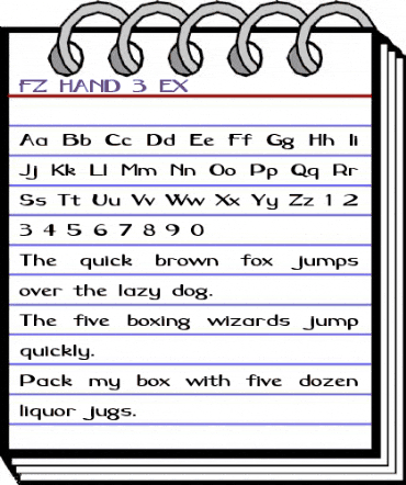 FZ HAND 3 EX Normal animated font preview
