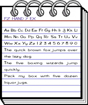 FZ HAND 7 EX Normal animated font preview