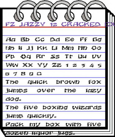 FZ JAZZY 12 CRACKED EX Normal animated font preview