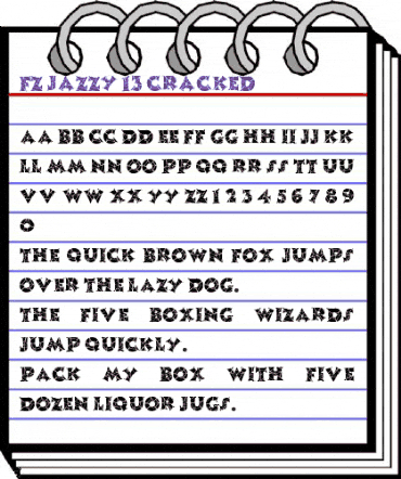FZ JAZZY 13 CRACKED Normal animated font preview