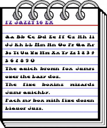 FZ JAZZY 16 EX Normal animated font preview