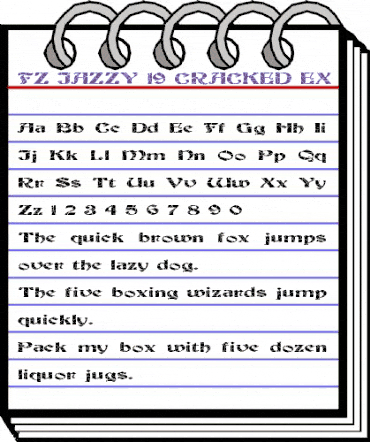 FZ JAZZY 19 CRACKED EX Normal animated font preview