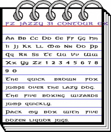 FZ JAZZY 31 CONTOUR EX Normal animated font preview