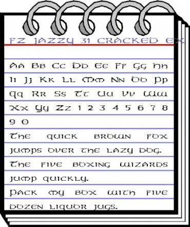 FZ JAZZY 31 CRACKED EX Normal animated font preview
