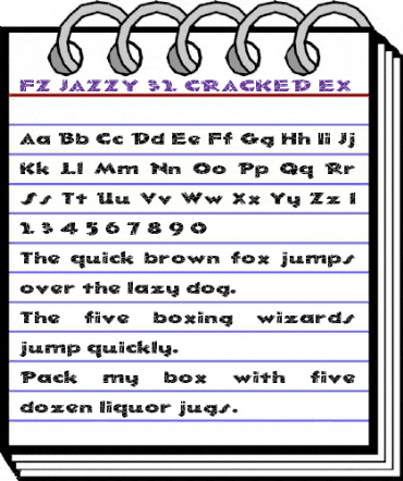 FZ JAZZY 32 CRACKED EX Normal animated font preview
