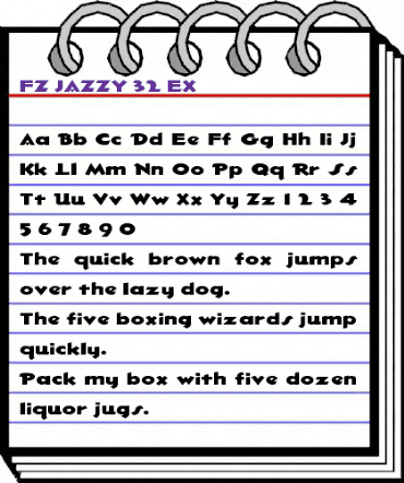 FZ JAZZY 32 EX Normal animated font preview