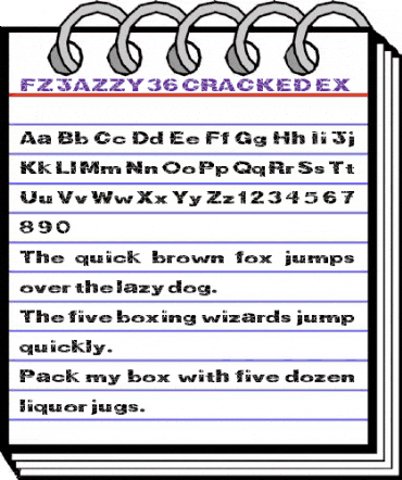 FZ JAZZY 36 CRACKED EX Normal animated font preview