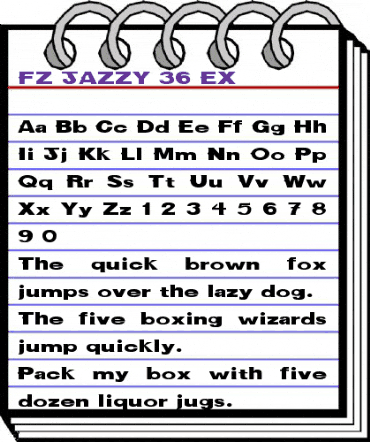 FZ JAZZY 36 EX Normal animated font preview