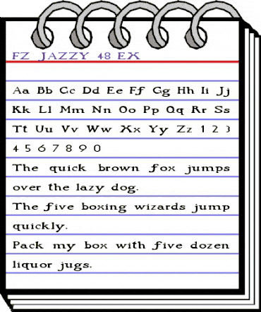 FZ JAZZY 48 EX Normal animated font preview