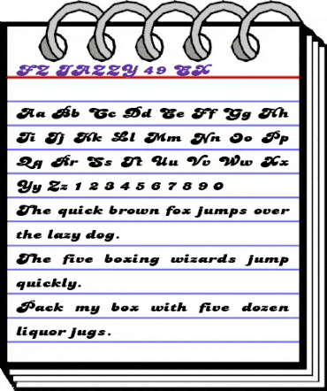 FZ JAZZY 49 EX Normal animated font preview