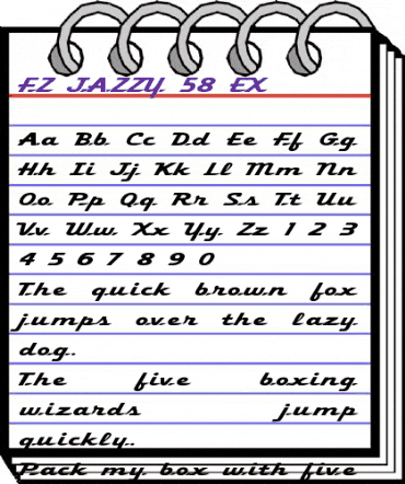 FZ JAZZY 58 EX Normal animated font preview