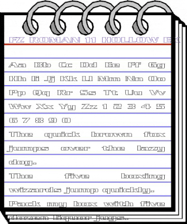 FZ ROMAN 11 HOLLOW EX Bold animated font preview