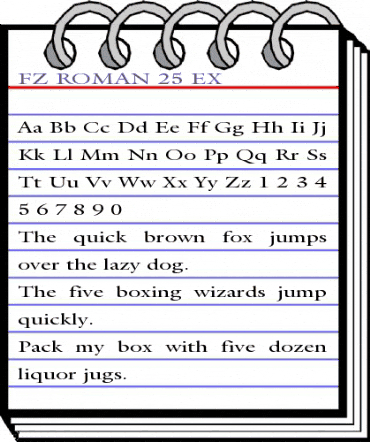FZ ROMAN 25 EX Normal animated font preview