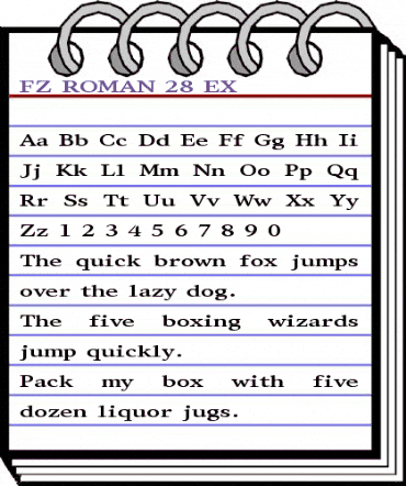 FZ ROMAN 28 EX Normal animated font preview
