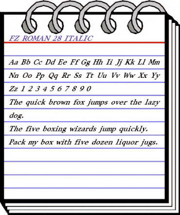 FZ ROMAN 28 ITALIC Normal animated font preview FZ ROMAN 28 ITALIC Normal animated font preview