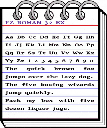 FZ ROMAN 32 EX Normal animated font preview
