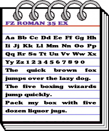 FZ ROMAN 35 EX Normal animated font preview