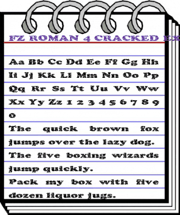 FZ ROMAN 4 CRACKED EX Normal animated font preview