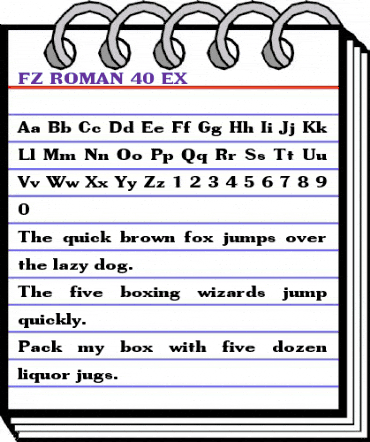 FZ ROMAN 40 EX Normal animated font preview