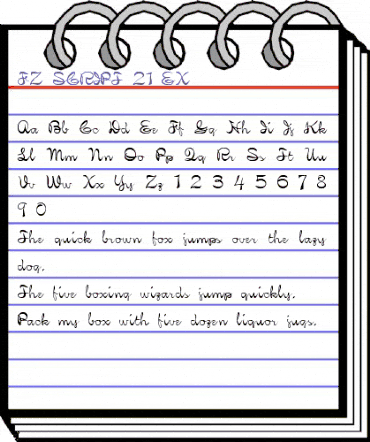 FZ SCRIPT 21 EX Normal animated font preview
