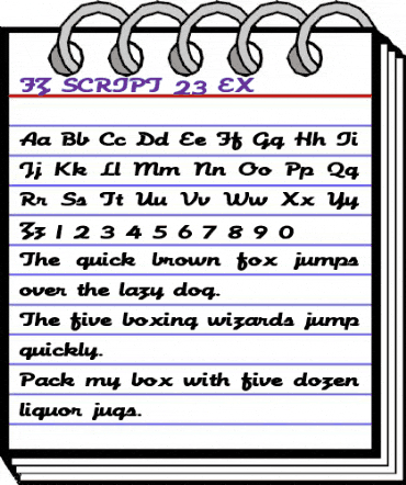 FZ SCRIPT 23 EX Normal animated font preview