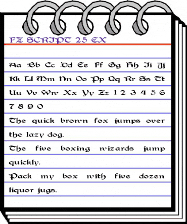 FZ SCRIPT 25 EX Normal animated font preview